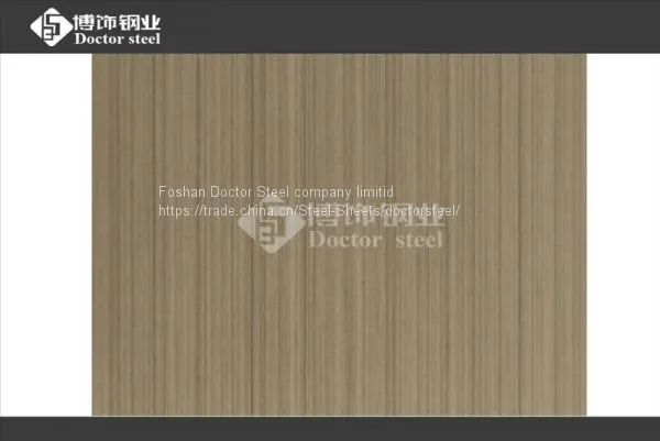 240# Hairline Champagne Golden Color Decorative Stainless Steel Plate photo-3