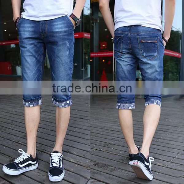 Short Pants Slim Straight Leg Design Men Jeans photo-3