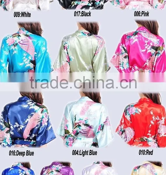 Satin Bridesmaid Robes Long Satin Women Robe Ready Hair Robes 009