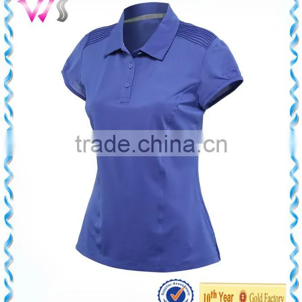 Factory Directly Custom Design Women Plain Blue Polo Shirts Wholesale Tennis Top photo-2