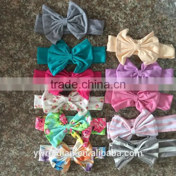 Kids Girl Flower Raglan Hairwear Persnickety Remake Cotton Bowknot Baby Girl Headbands Children Button Hairband Wholesale 2016 photo-3