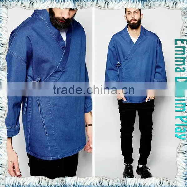 Fashion Thin Blue Denim Tops Cotton Half Sleeve Coats for Mens Jackets photo-4