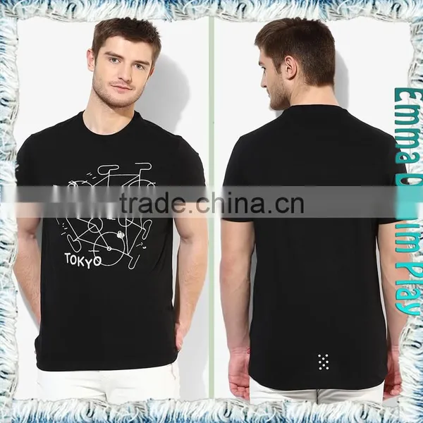 Latest Men's Printed Combed Cotton O Neck T Shirts photo-3