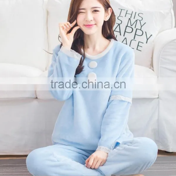 Sky-blue Simple Style Winter Fleece Nighty Designs for Girls