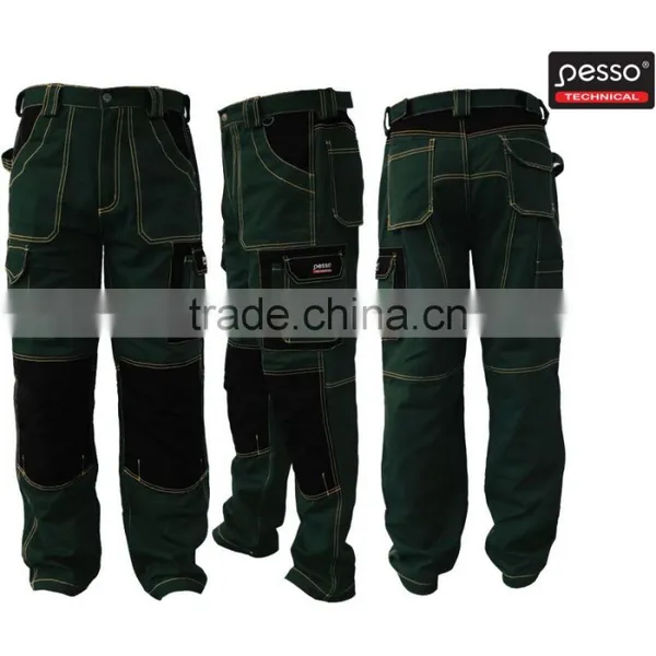 PESSO Canvas Polyester Cotton Green Workwear Bibpants photo-3