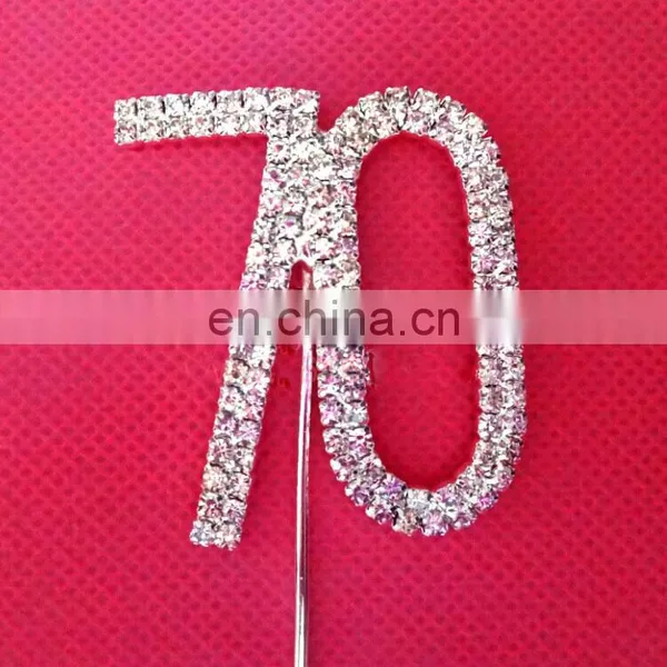 Wedding Cake Topper Cake Insert Card Wedding Crystal Rhinestone Cupcake Toppers