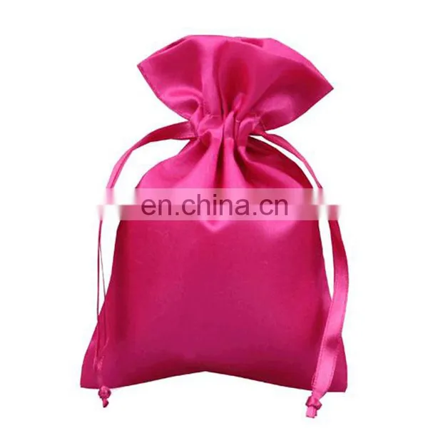 Custom High Quality Satin Gift Drawstring Bag With Logo Printed Satin Gift Pouch Wholesale photo-4