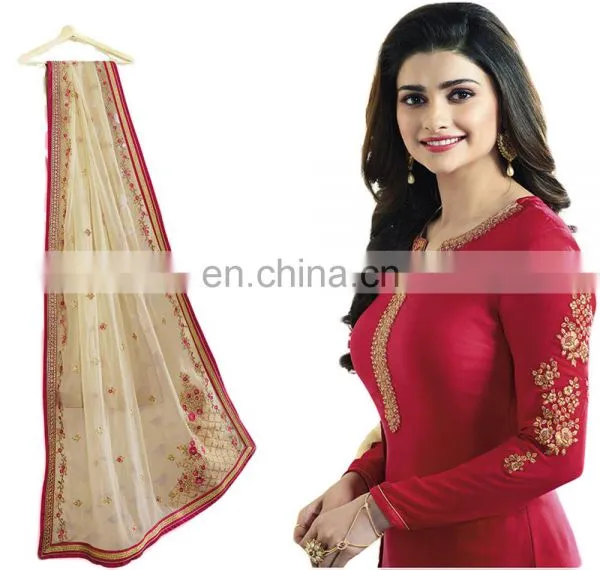 2017 Royal Occasion Wear Semi-Stitched Straight Cut Style Salwar Kameez (salwar Kameez Suits) photo-2