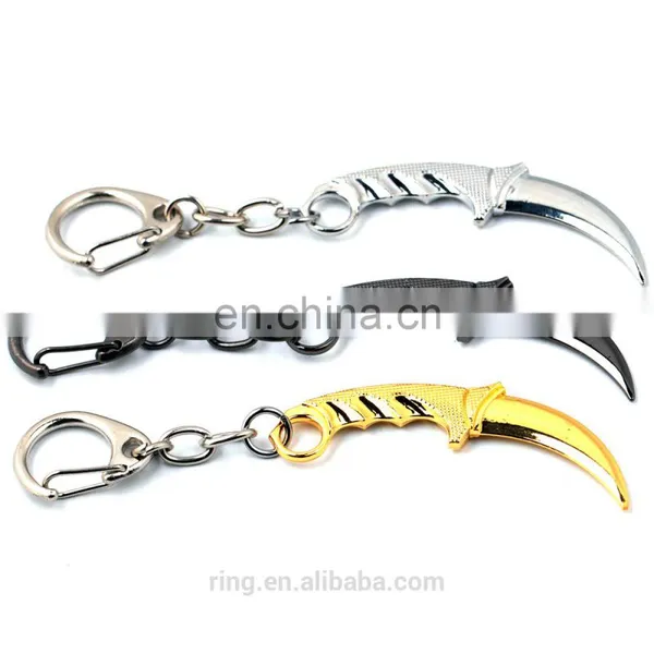 CSGO Karambit Model Knife Weapon Key Chain Counter Strike CS GO Key Holder Charm Cosplay Jewelry photo-2