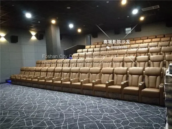 Hot Selling Leather Fixed Back Cinema Sofa,CHIHU Brand Public Cinema Seating photo-3