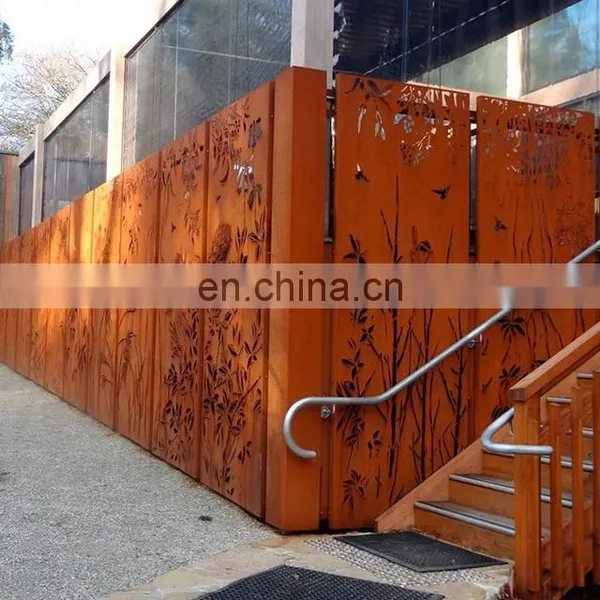 Corten Steel Villas Metal Fencing Gate for Backyard photo-6