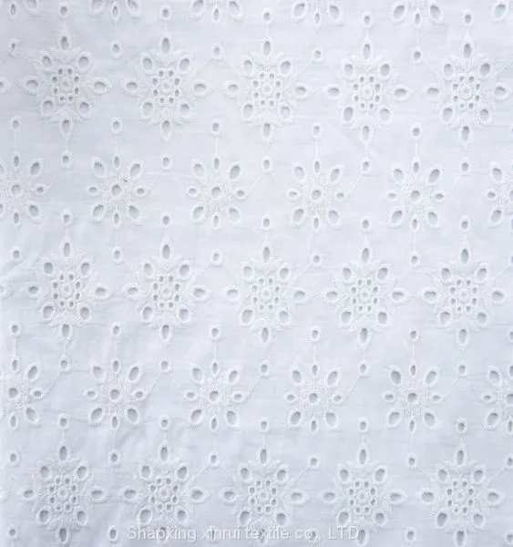 Plain Cotton Border Embroidered Lace Embroidery Fabric photo-3
