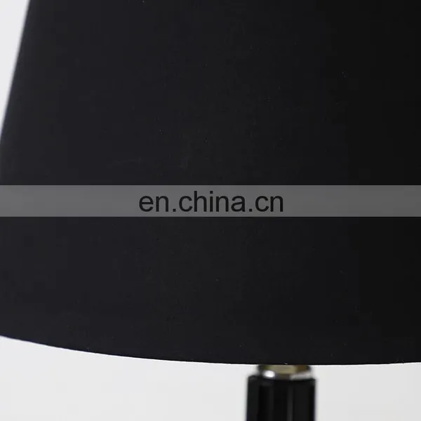 New Arrival Modern Popular Style Black Cotton Lampshade Metal Table Lamp for Bedroom photo-4