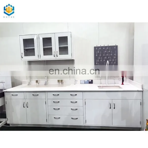 Chemistry Laboratory Table Metal Work Table Work Bench With Hanging Cabinets photo-5
