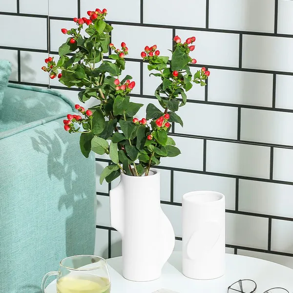 Different Size Cylinder White Succulent Ceramic Vase Flower Pot Quality Home Decor Porcelain photo-5