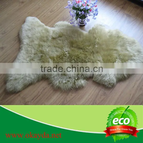 Low price sheepskin patchwork rug