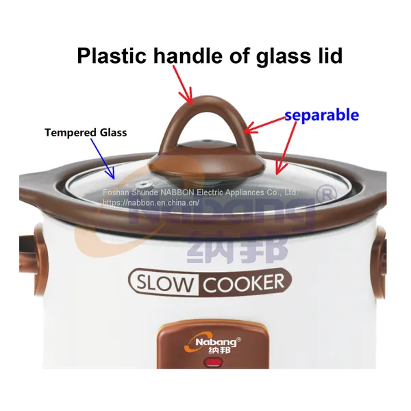 1.5L Multi Function Electric Slow Cooker With Ceramic Inner Pot & Plastic Lid Handle photo-2