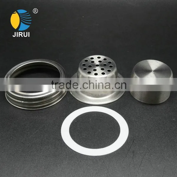 2016 Factory New Designed Silver Cocktail Shaker 70mm Stainless Steel Lid for Mason Jar photo-3