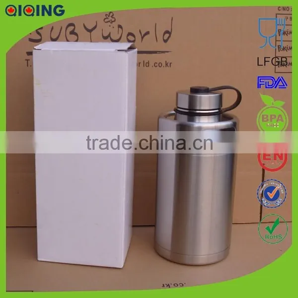 64 oz Stainless Steel Wide Mouth Aluminum Sports Bottle Big Flow Lid With Finger Holder HD-104A-38 photo-3