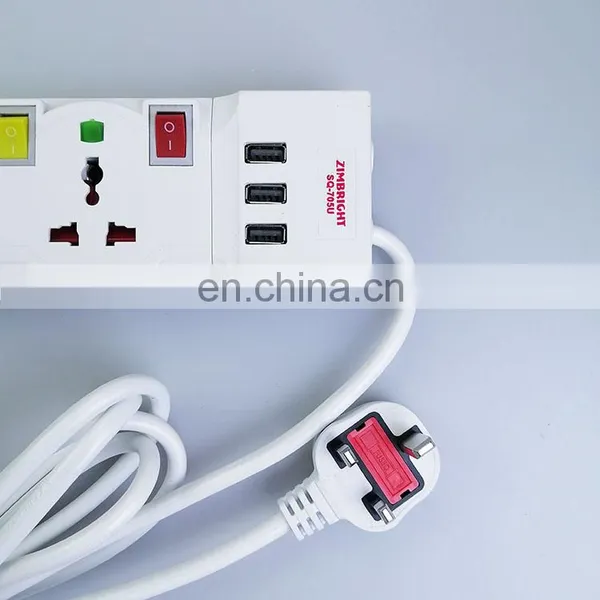 High Quality Black Power Socket 13A Outlet Power Electrical UK Standard Extension Socket Independent Switch With Usb Socket photo-4