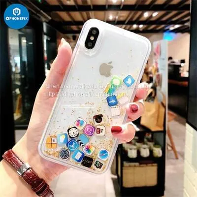 Glitter Liquid Quicksand Back Cover For IPhone 6-14Pro Max photo-2