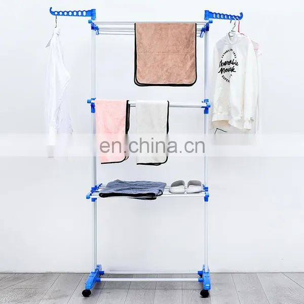 Foldable Houseware Stainless Steel Clothes Coats Towels Shirts Scarves Hats Dresses Ceiling Cloth Silicone Drying Rack photo-5