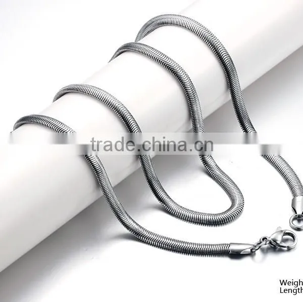 Hotselling 1.5mm Titanium Stainless Steel Flat Snake Chain Luxury Simple Design for Pendant Necklace photo-3