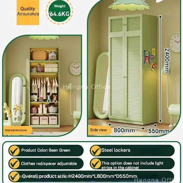 Young Adults Wardrobe With Glass Doors Adjustable Shelves, and Safe Design | Perfect for Bedroom Storage photo-4