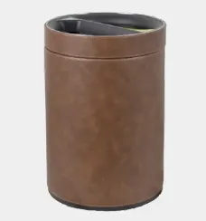 PU Leather Trash Can/two Internal Trash Cans/Leather Trash Can （Wechat:13510231336）