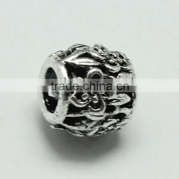 Round Zinc Alloy Anti-Silver Pdora Bracelet Beads photo-5