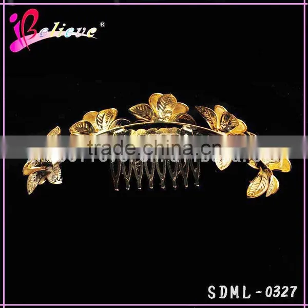 Fashion Jewelry Indian Hair Jewelry Accessories Gold Headwear Hair Comb for Women photo-2
