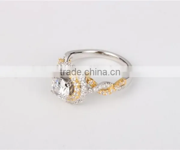 2016 High Quality 925 cz Engagement Ring 18k Gold Palted Ring Mounting photo-3