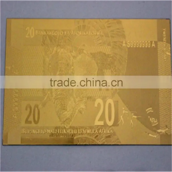 Gold Plated South African20 Rand Banknote