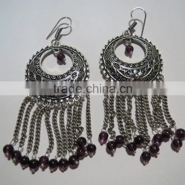 Victorian Style Garnet Gemstone Earrings photo-2