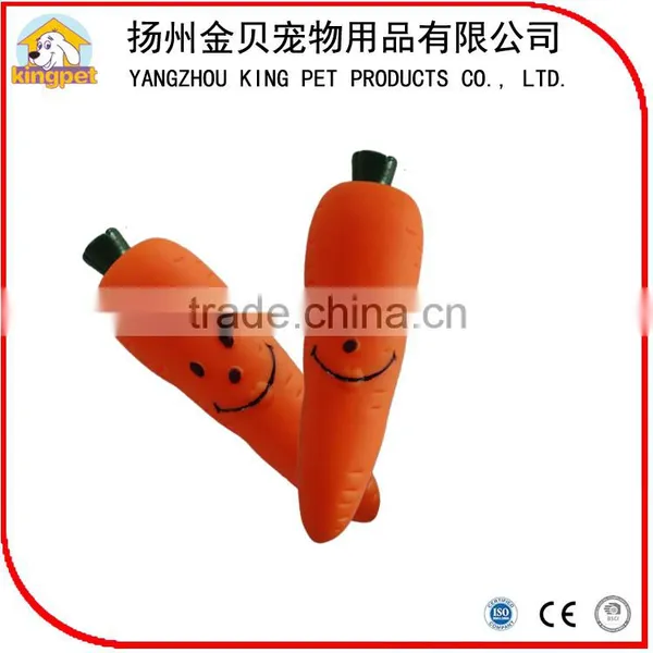 Best Selling Soft Dog Food Toy Squeaky Rubber Carrot Vegetable Chew photo-4