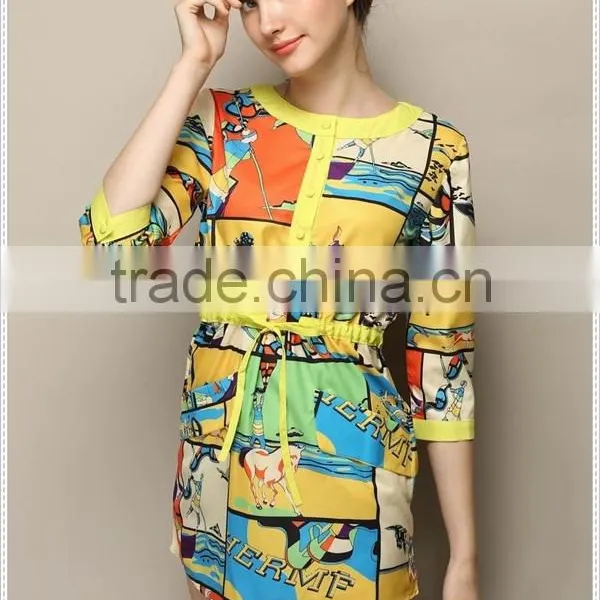 Long Sleeve Aliibaba Dresses Printing Fancy Dresses for Girls photo-4