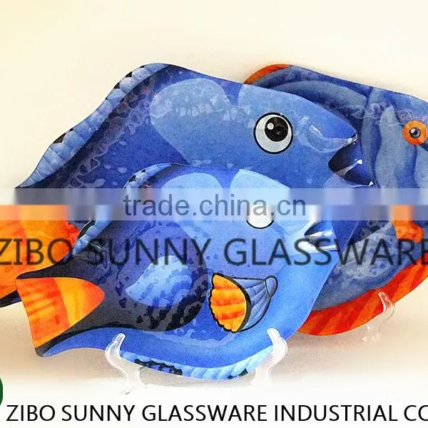 Deep Blue Fish Glass Plate Combination Suit photo-6