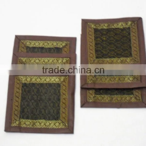 Indian Silk Table Runner With 6 Place Mats & 6 Coaster in Green Color Size 16*62 photo-4