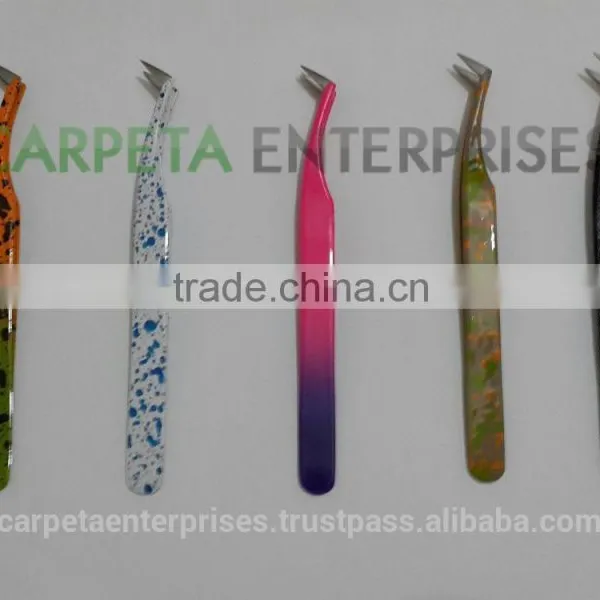 Lash and Brows Volume Tweezers/ Volume Eyelash Extension Tweezers/ Sharp Pointed Tweezrs/ Powder Coated Eyelash Color Tweezers