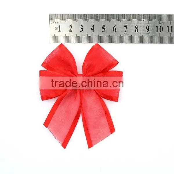 Red Organza Ribbon Bow photo-2