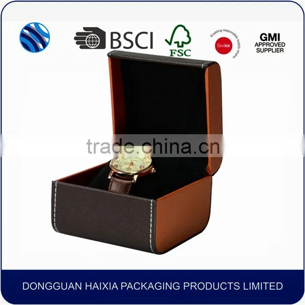 2016 Luxury PU Leather Single Watch Storage Case Box With Sponge Pillow photo-4