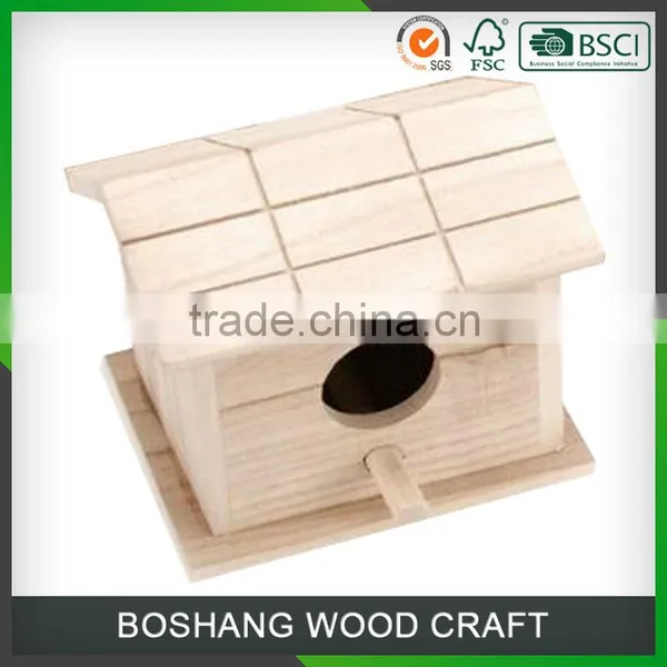 2016 New Unfinished Wooden Bird House Wholesale photo-2