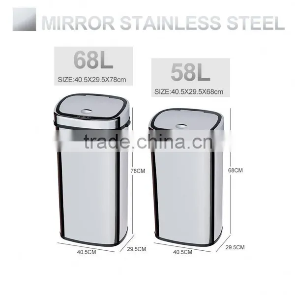 8 10 13 Gallon Infrared Touchless Dustbin Stainless Steel Waste Bin Indoor Garbage Can Factory SD-007 photo-2