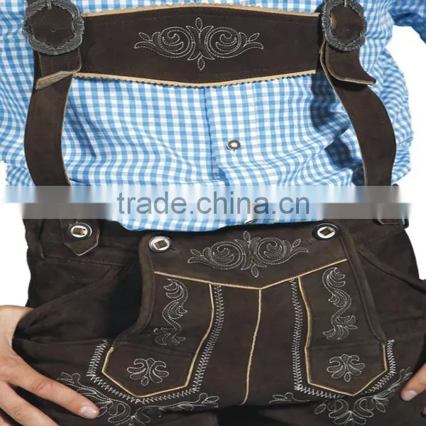 Herren Kurz Lederhosen in Cow Suede Leather/ German Outfit Trachten Wears Pants,shorts