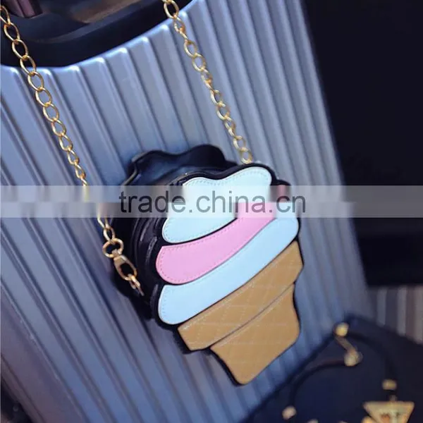 2016 Hot Selling Wallet Ice Cream Coin Purse Girl Cute Wallet With Chain photo-3