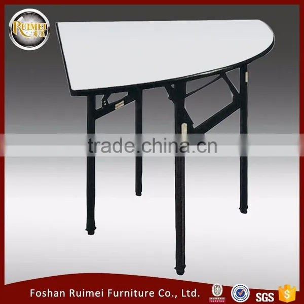 Modern Design High Quailty Durable Indoor Restaurant Folding Half Moon Dining Table photo-3