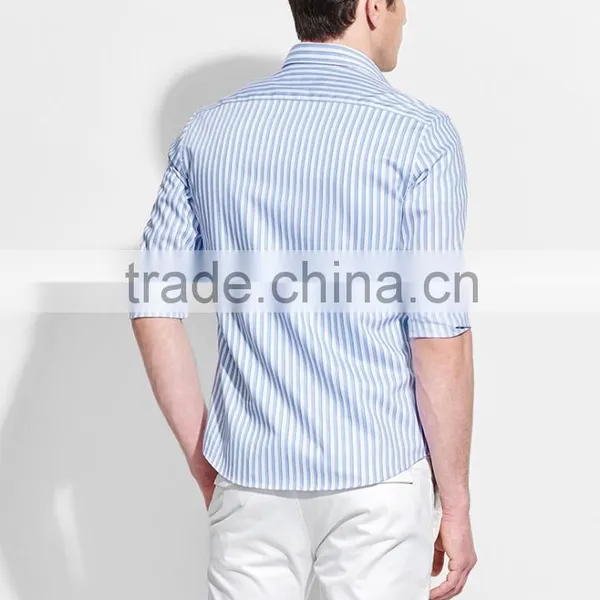 Men's Fashion Casual Stripe Cotton Shirts photo-3
