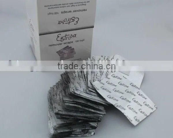 Pre-cut Nail Arts Wrap Foil Sheet for UV Gel Polish Remover With Cotton Pad