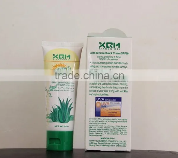 New Arrival XQM SPF60 PA+++ Natural Organic Aloe Sunscreen Brands Whitening Cream With Sunscreen Protection photo-3