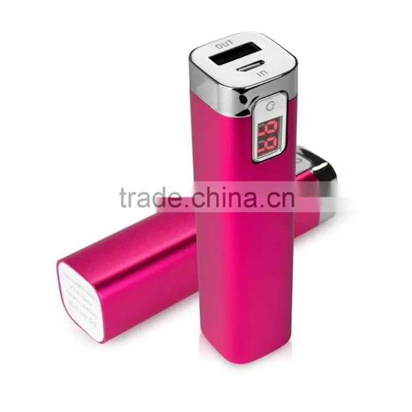 2016 Promotional Gift Led Battery Indicator Powerbank External Battery Charger 2600mah Power Bank photo-2